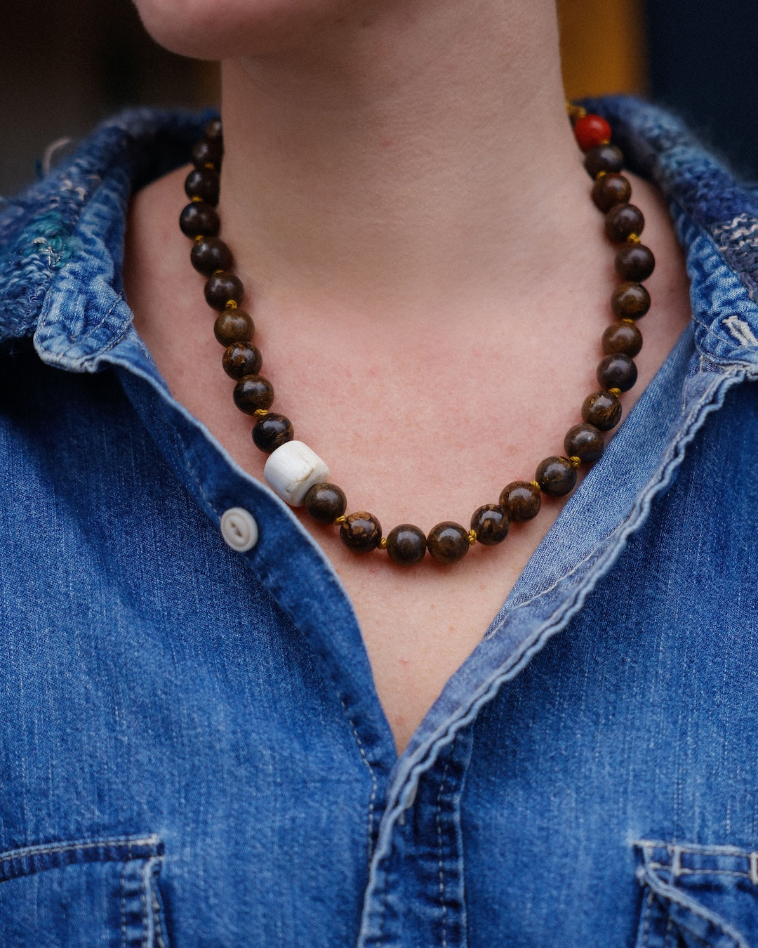 Bronzite Bead Choker