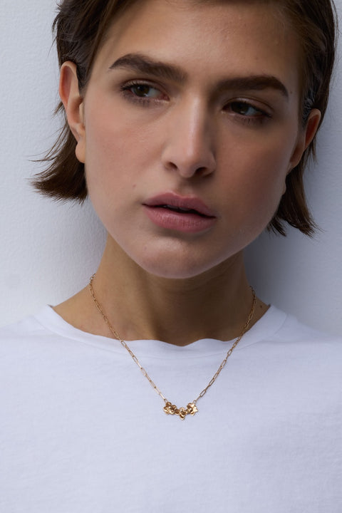 Diamond Flower Chain Necklace