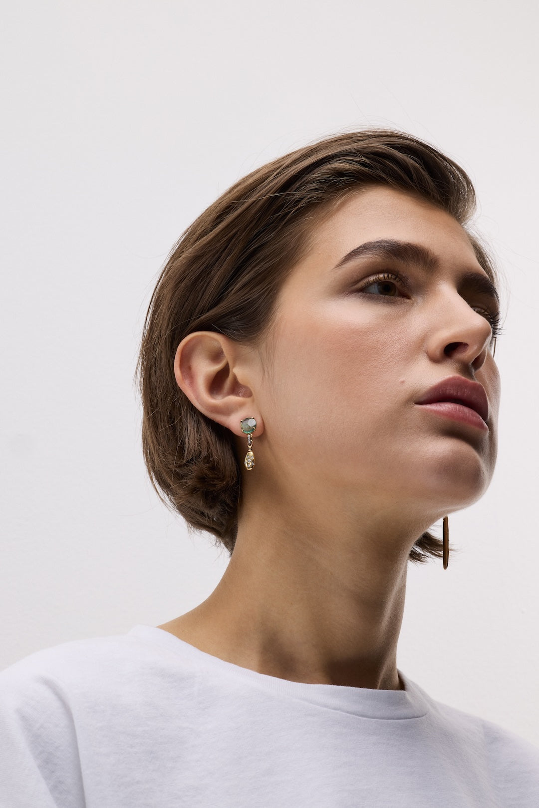 Diamond Flower Drop Earrings