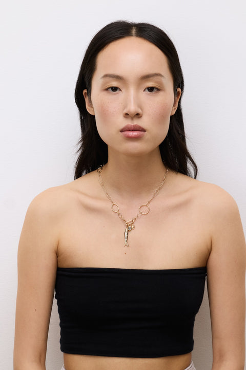Gold Fish Pendant Diamonds