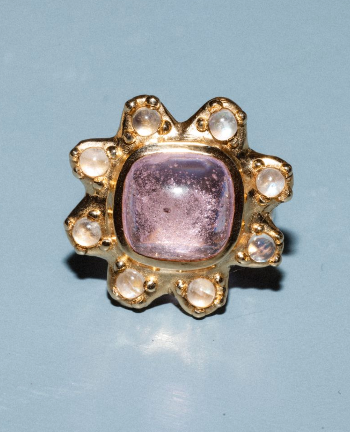 Morganite Flower Ring