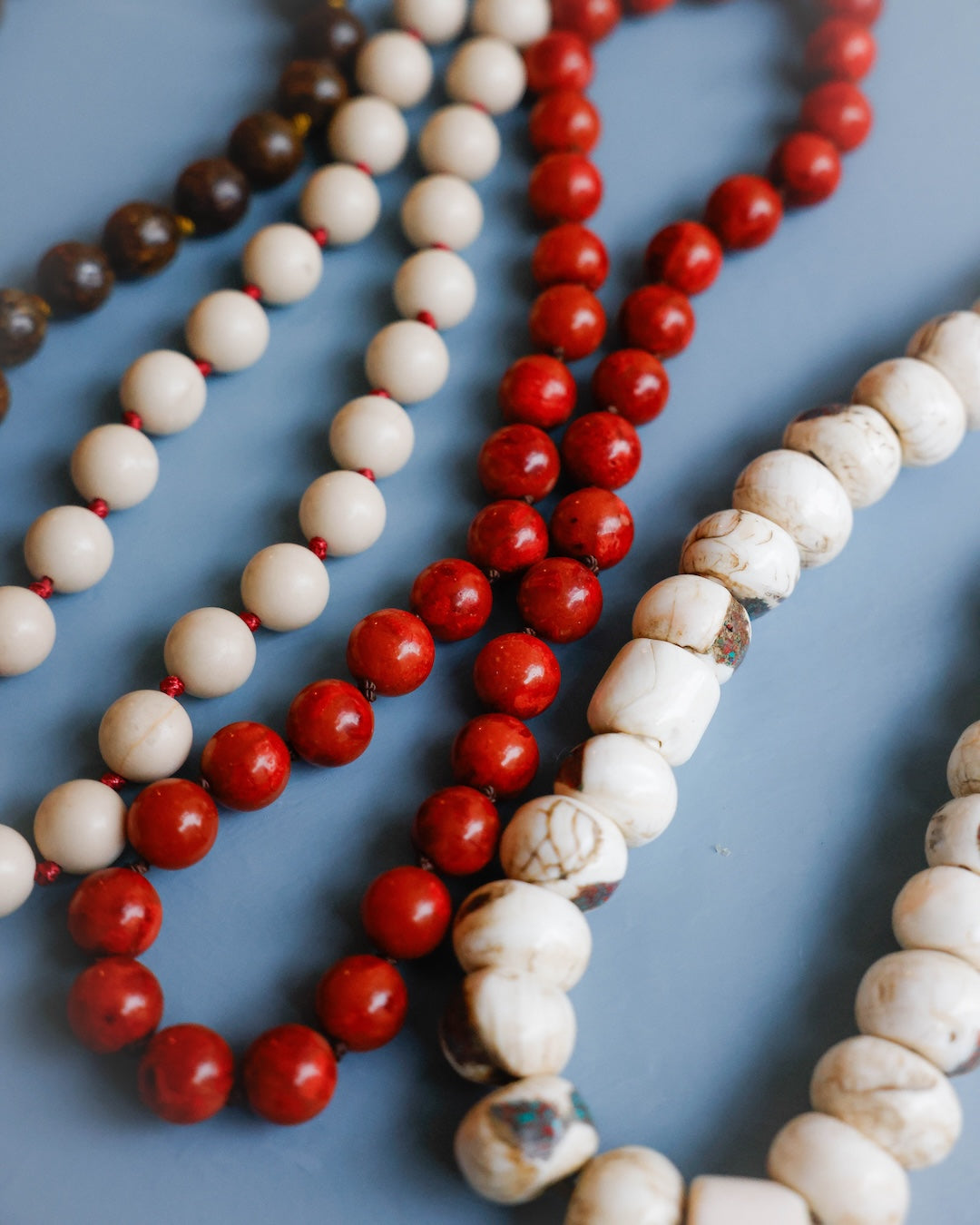 White Natural Stone Beaded Necklace