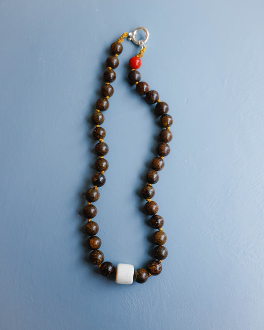 Bronzite Bead Choker