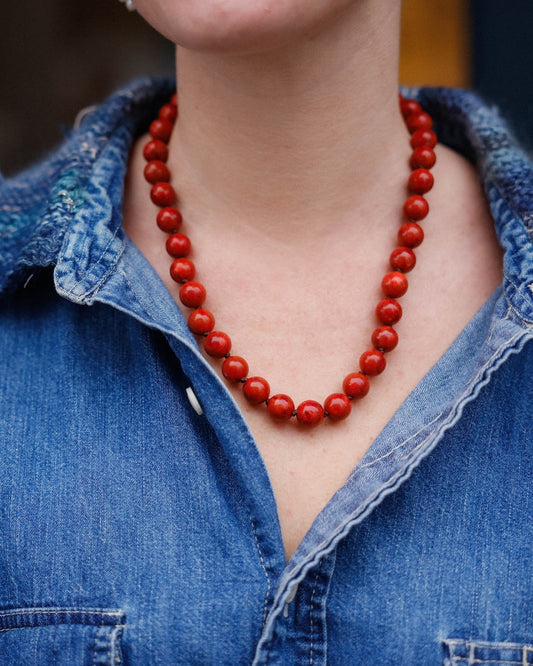 Jasper Stone Bead Necklace