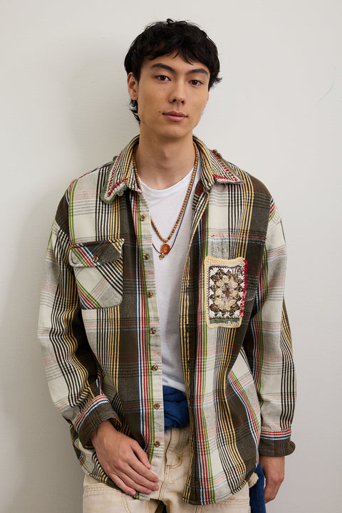 Brown Plaid Flannel Surt