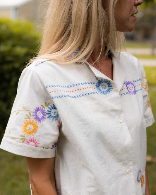 Short Sleeve White Button Down