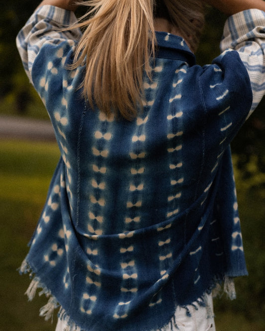 Contrast Shibori and Striped Shirt