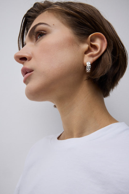 Eternity Floral Small Hoop Earring