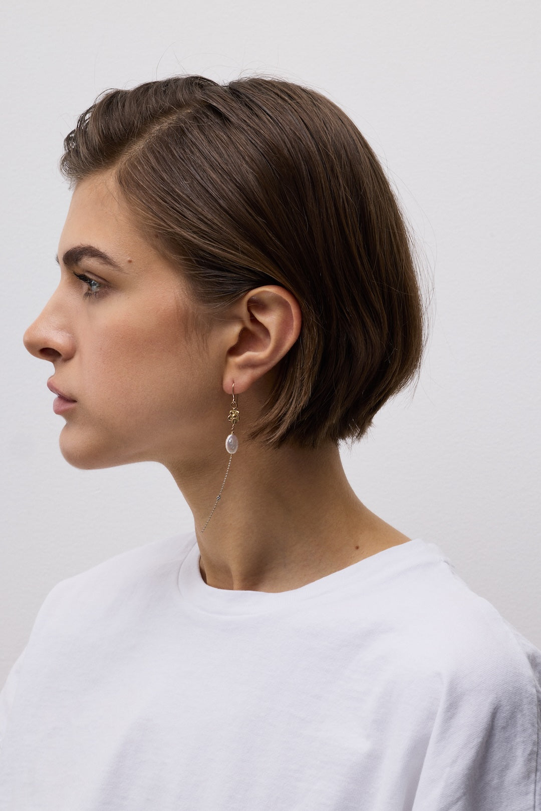 Diamond Flower Drop Earrings