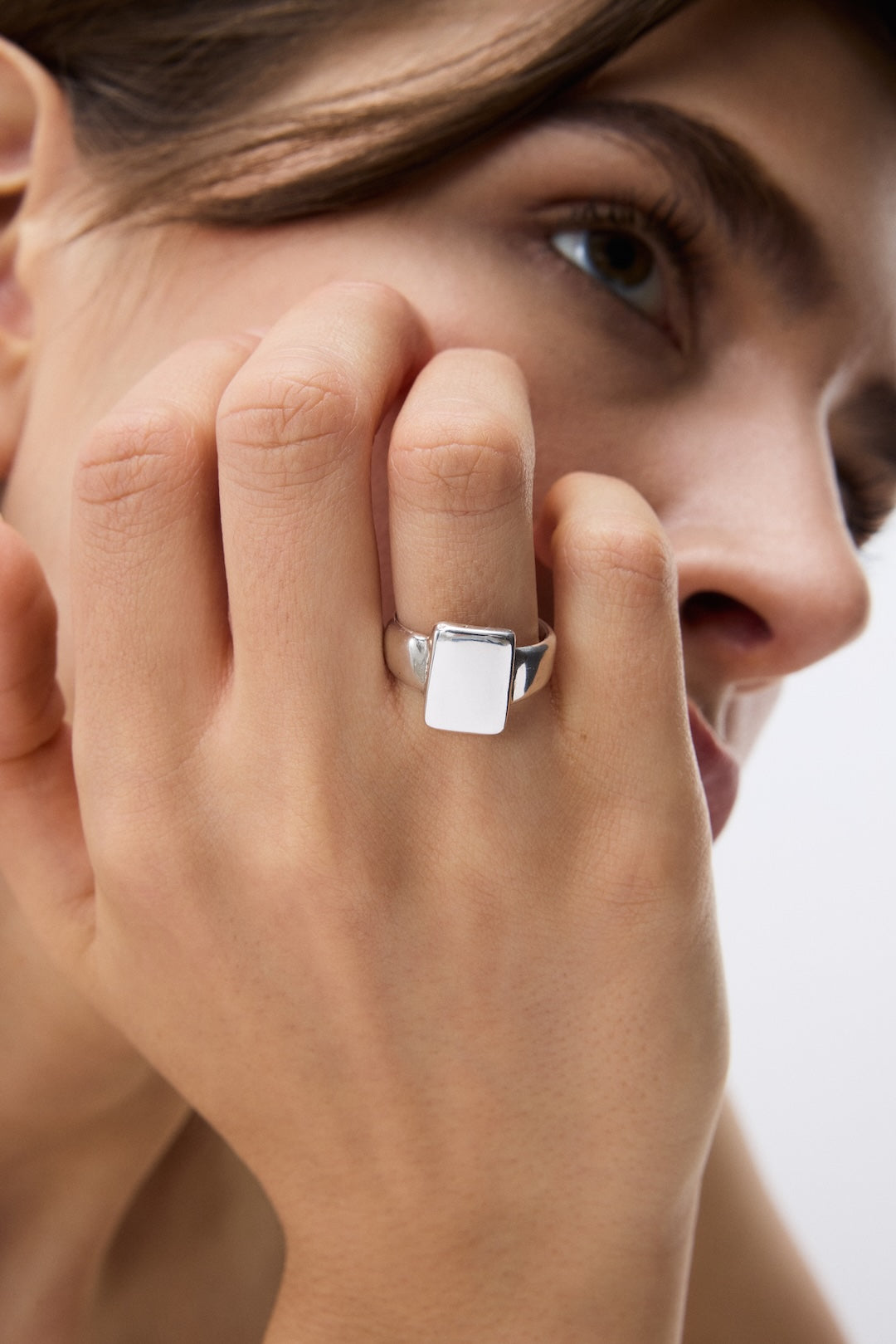 Rectangle Silver Ring