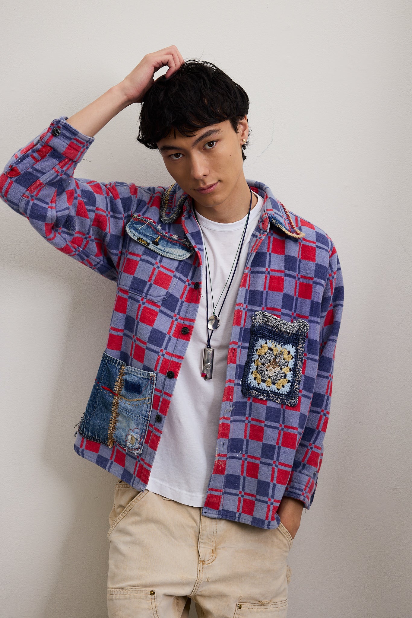 Blue & Red Checked Coat