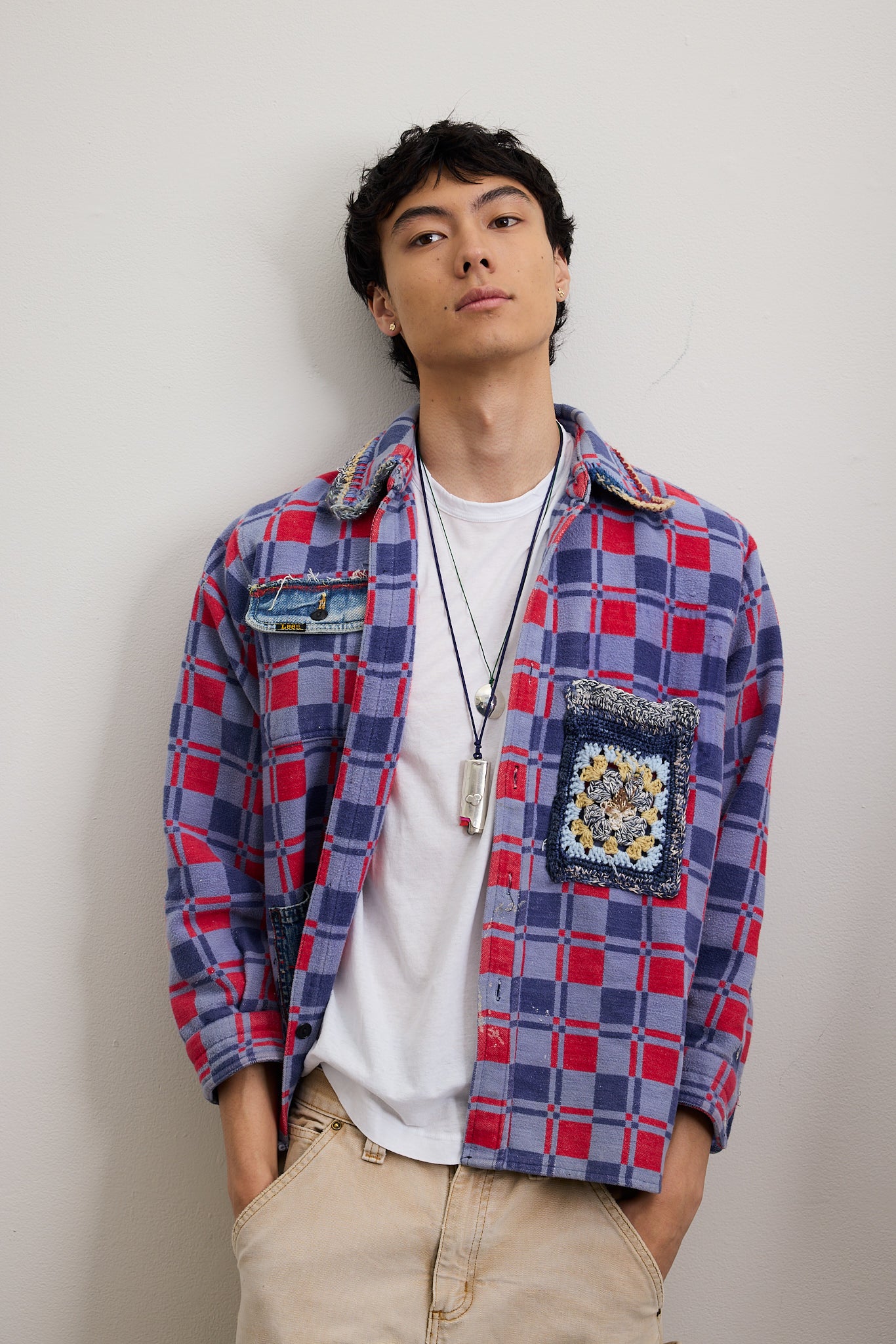 Blue & Red Checked Coat