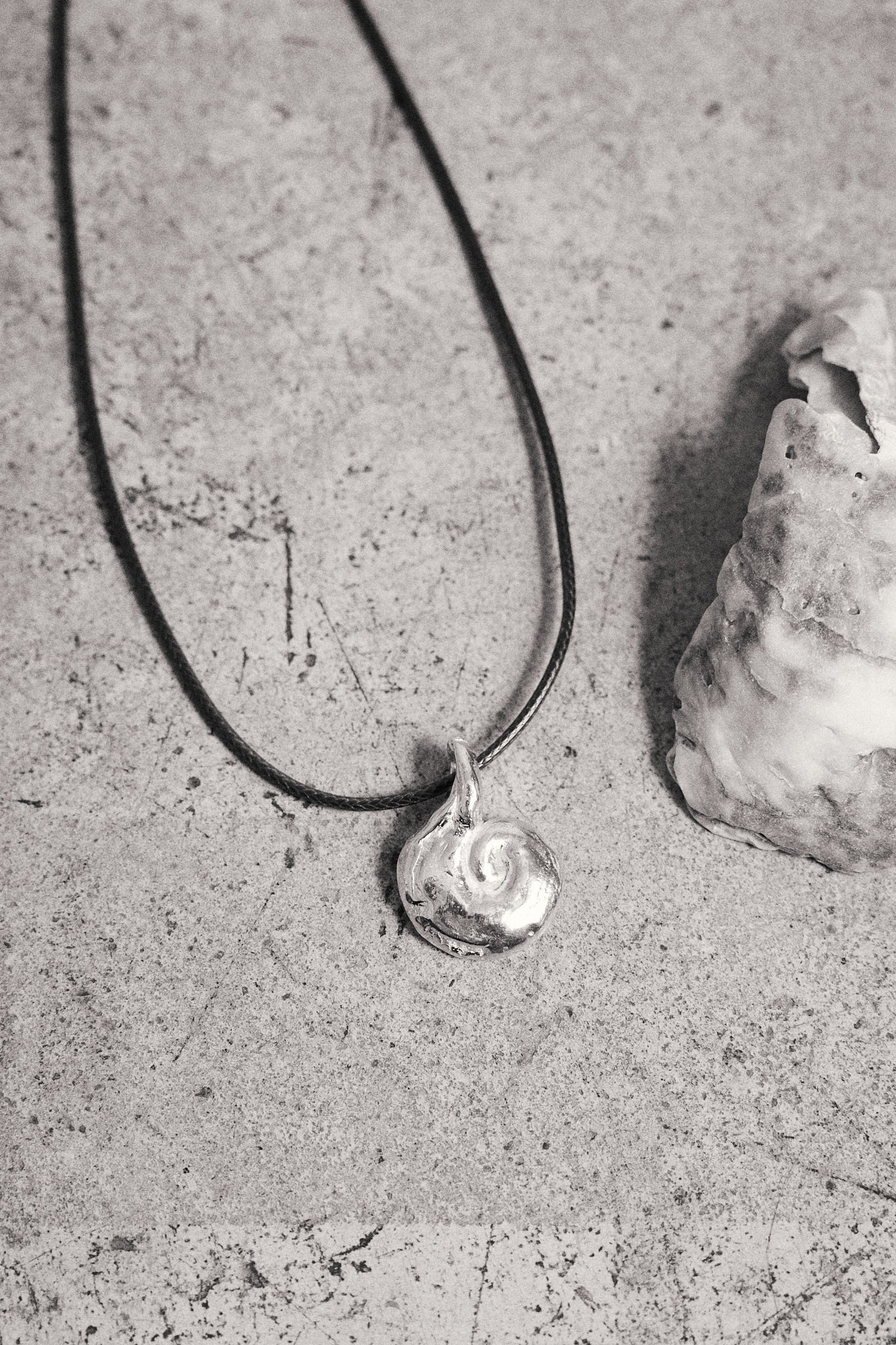 Long Spiral Charm Necklace